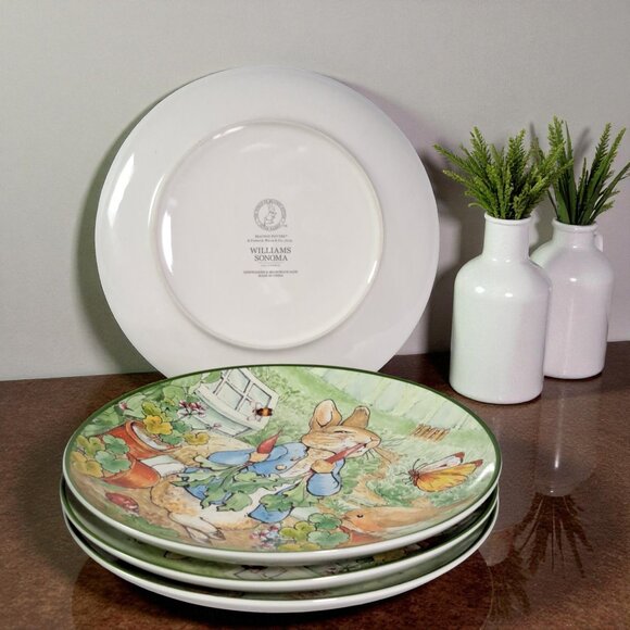 Williams Sonoma Peter Rabbit Collection Set 4 Salad Plates 8" - Picture 3 of 11